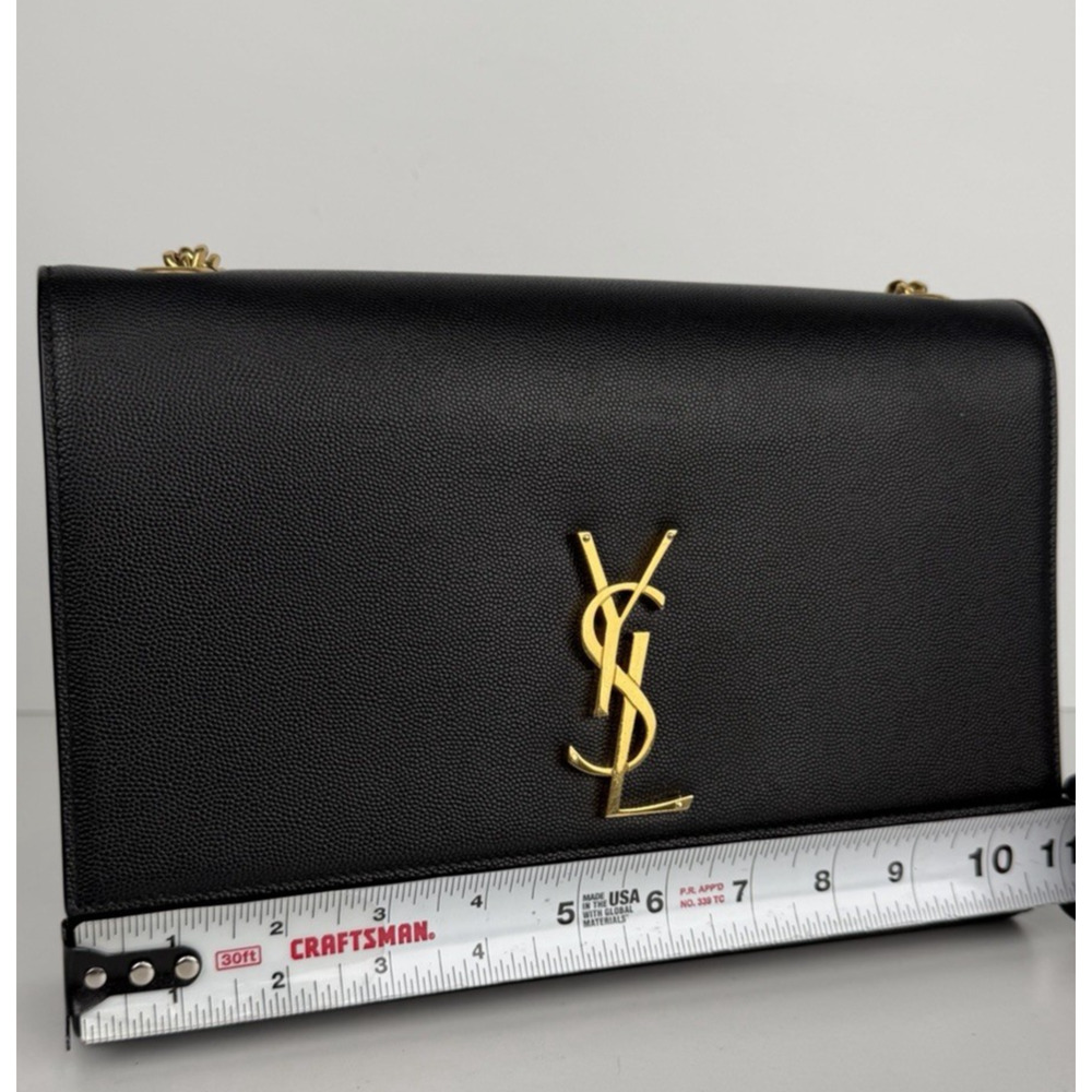 Saint Laurent Grain De Poudre Medium Classic Monogram Kate Satchel Black NFC S - Picture 14 of 15